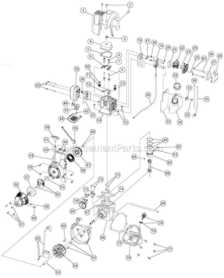 Page B Diagram and Parts List for YM26CO 41AD26OG701 Yard Man Trimmer